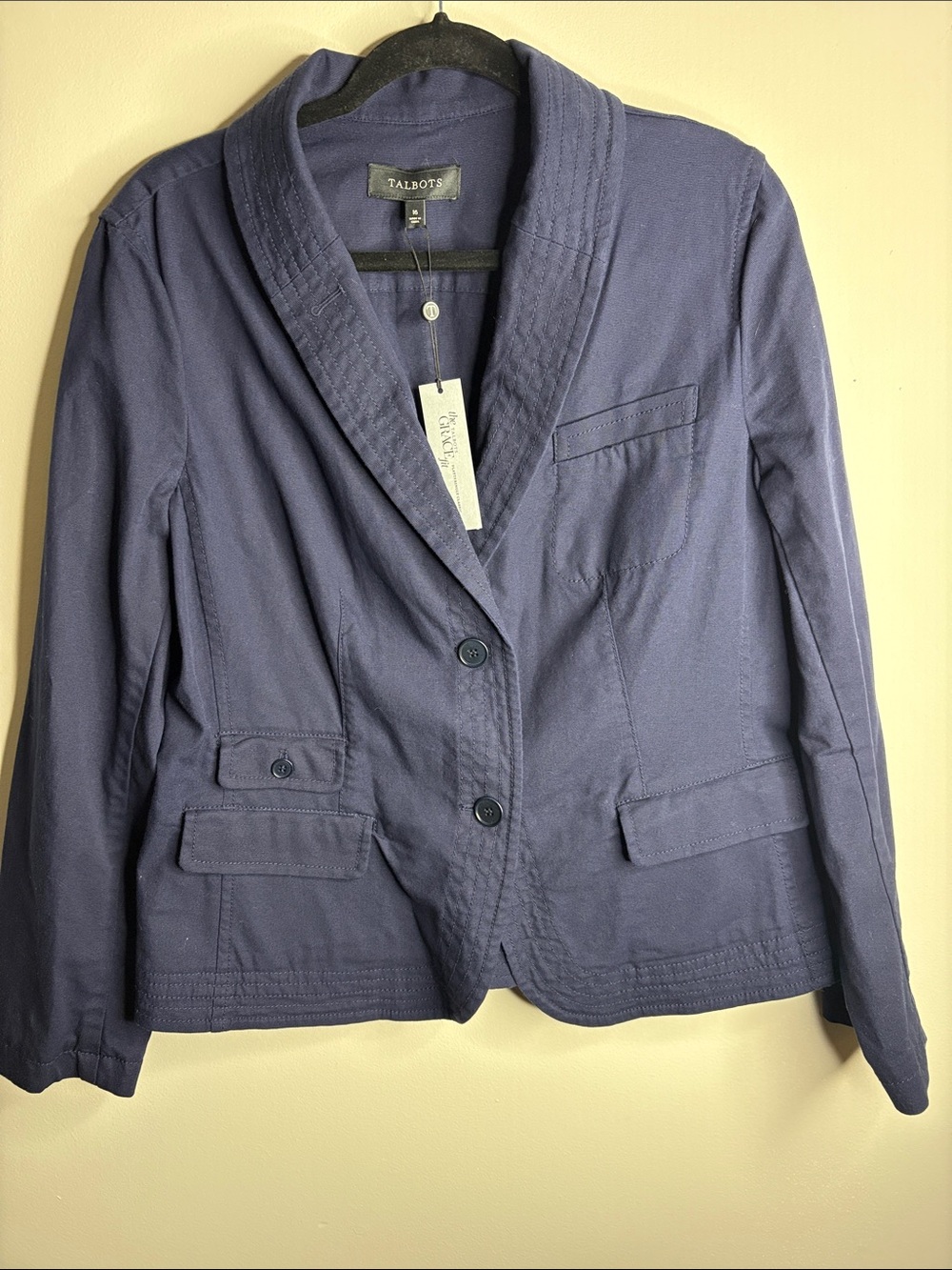 Talbots Deep Navy Single-Button Blazer Jacket